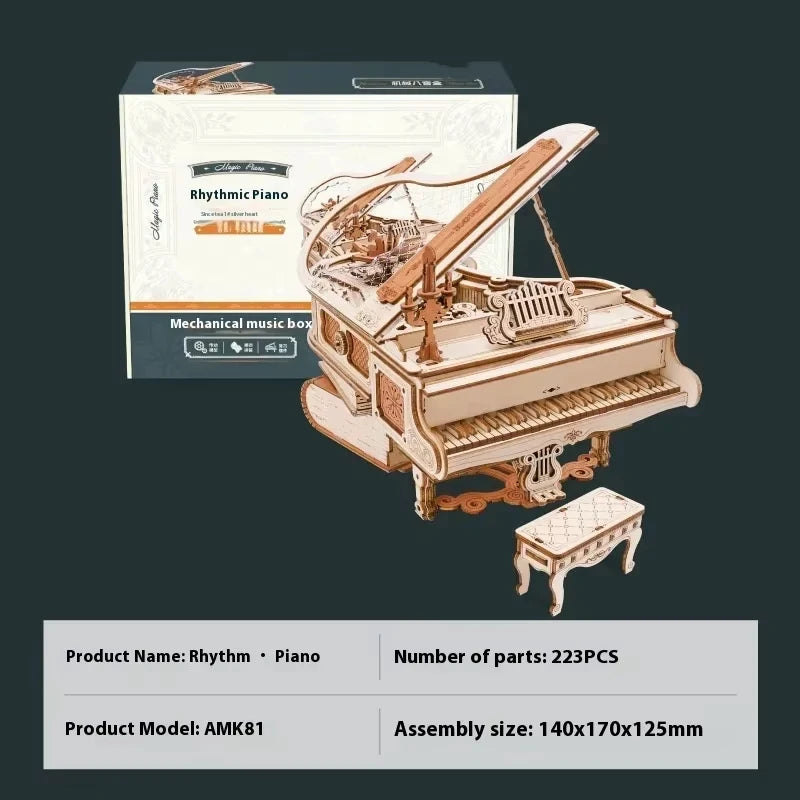AMK81 Magic Piano 3D Mechanical Music Box Wooden Puzzle Adult