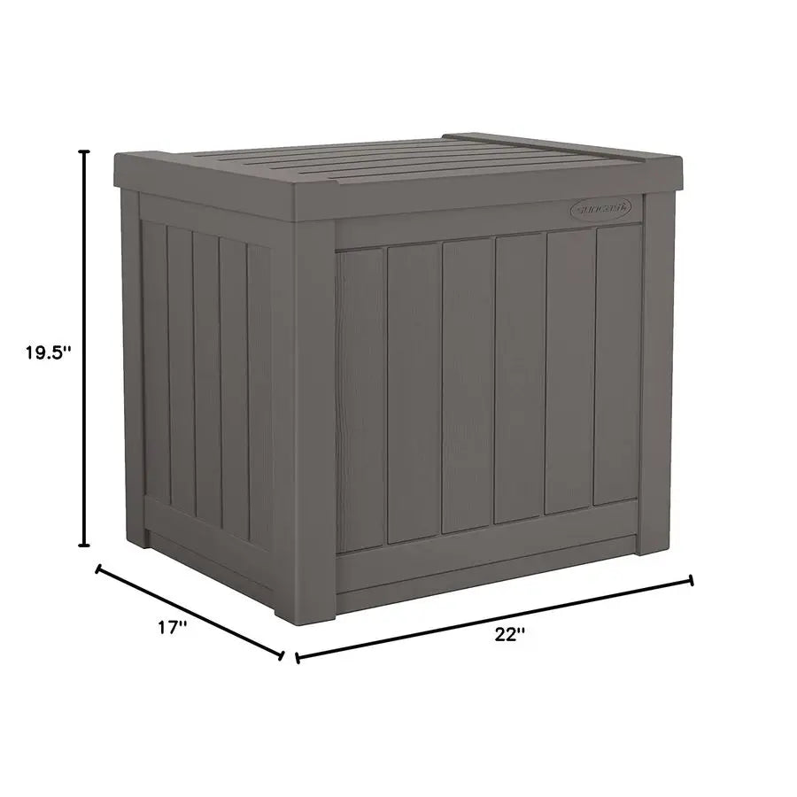 22Gallon Small Deck Box Lightweight Resin Indoor Outdoor Storage Container and Seat