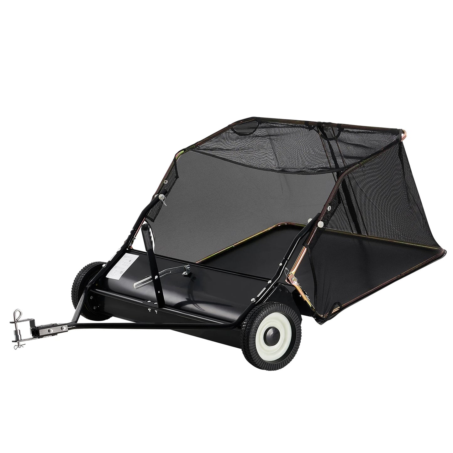 SucceBuy Large Lawn Sweeper, Tow Behind Design with Dump Rope for Easy Emptying