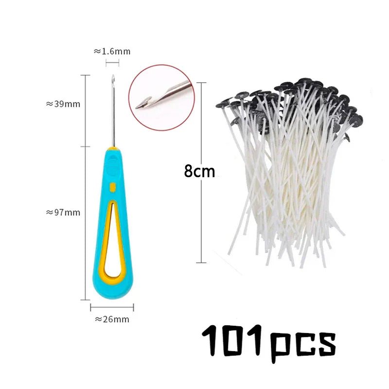 Multiple Sizes Waxed Cotton Thread Candle Wick 100pcs/set Smokeless Wick & Holder