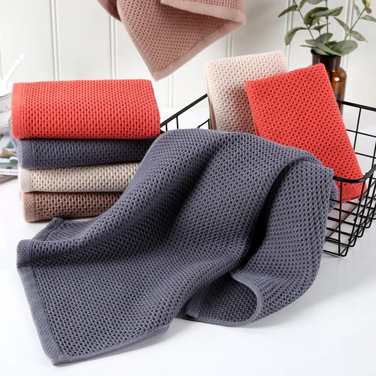 100% Cotton Waffle Weave Kitchen Dish Towels Ultra Soft Absorbent