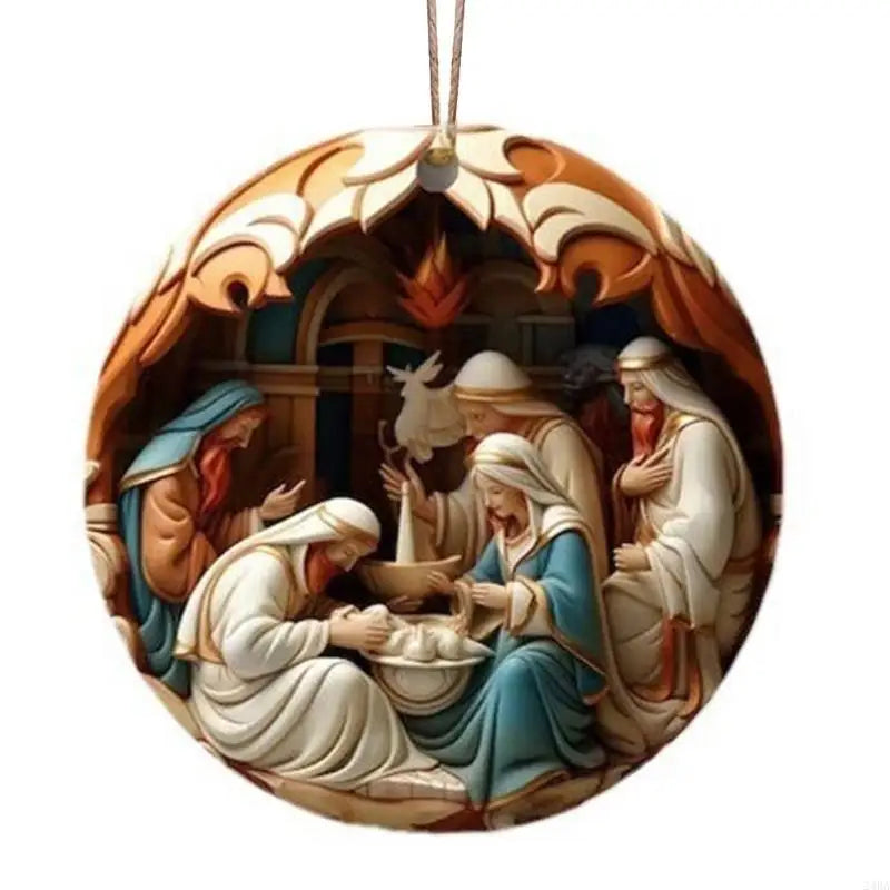 Elegant Acrylic Nativity Ornament Handmade Birth Hanging Ornament Enhancing Christmas