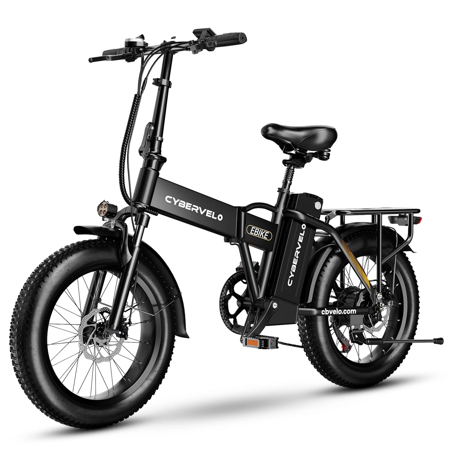 Cybervelo EK4 EK5 Foldable 28+MPH 80Miles Removable Battery Fat Tire Off-road E-bike