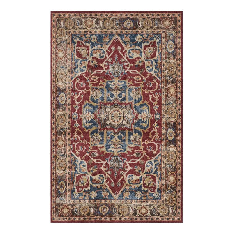 VIKAMA Washable Foldable Imitation Cashmere Carpet Entry Door Mat Persian Retro Style
