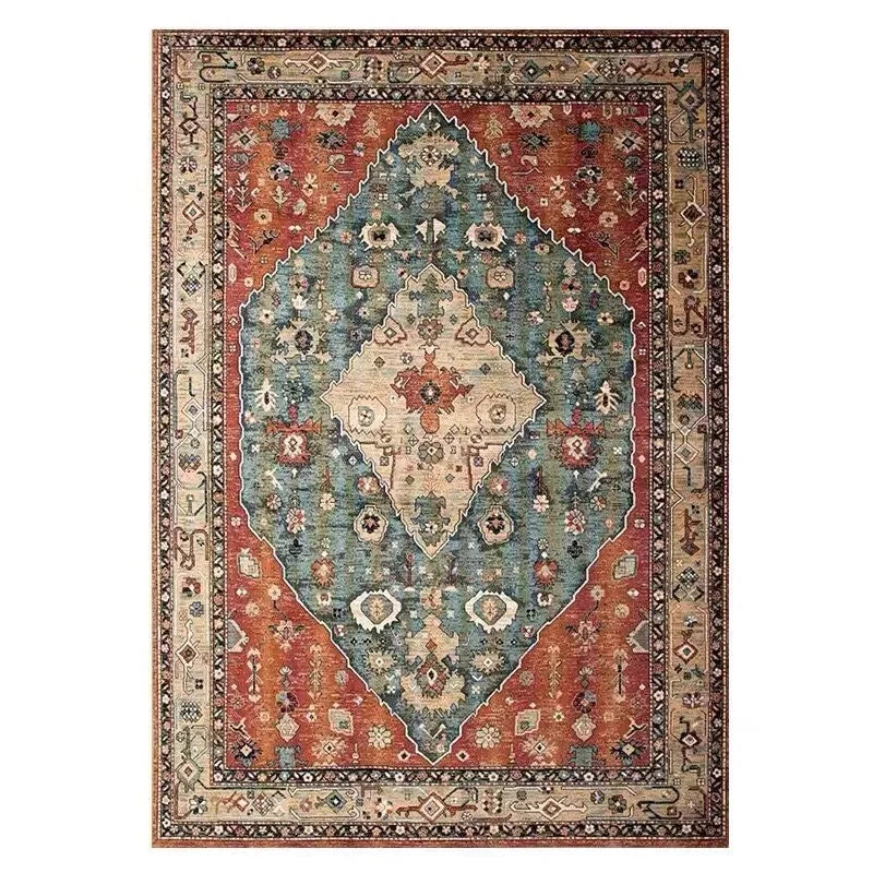VIKAMA Washable Foldable Imitation Cashmere Carpet Entry Door Mat Persian Retro Style