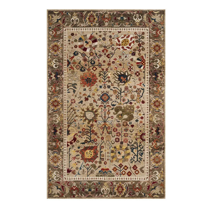 VIKAMA Washable Foldable Imitation Cashmere Carpet Entry Door Mat Persian Retro Style