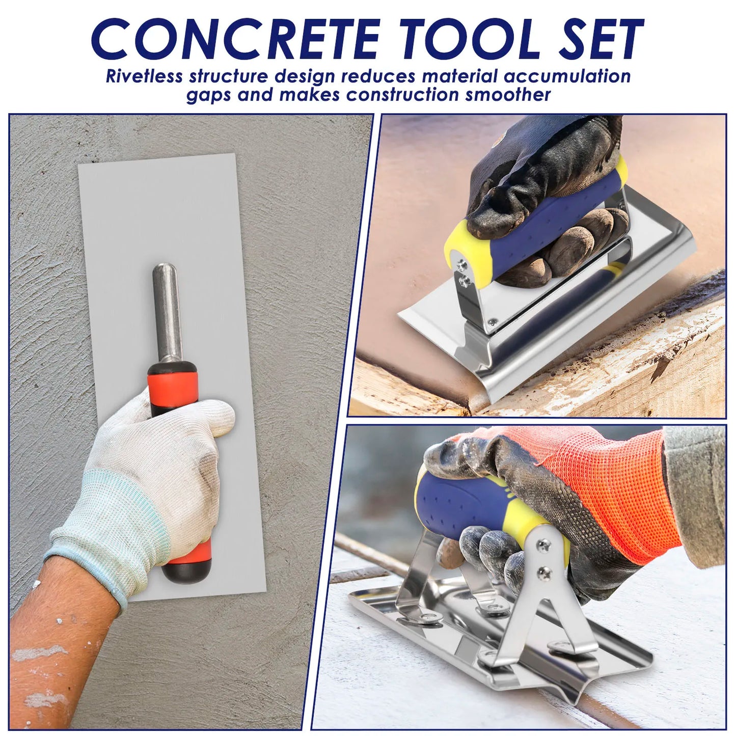 2/3Pcs Stainless Steel Concrete Tool Set