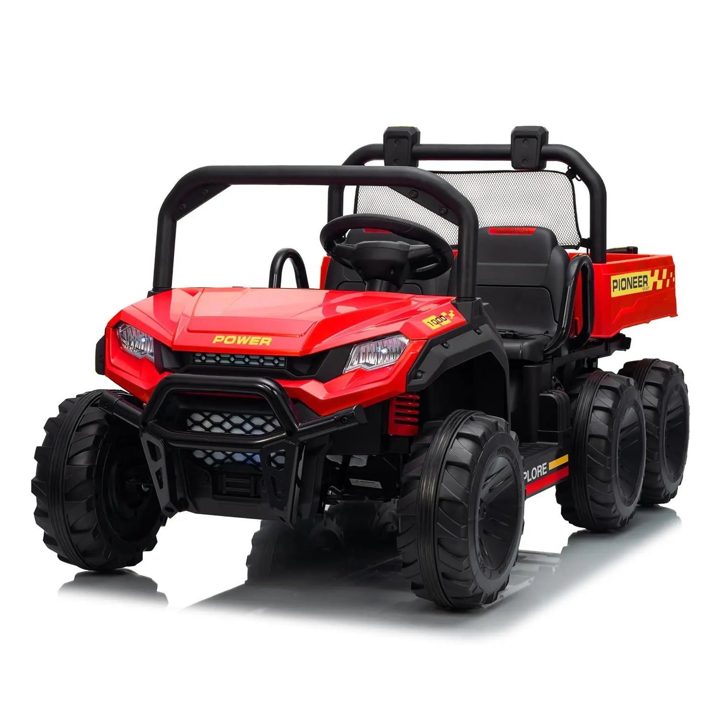 24V 4WD Electric Ride-on Dump Truck For Kids 2-Seater With Parental Remote Control
