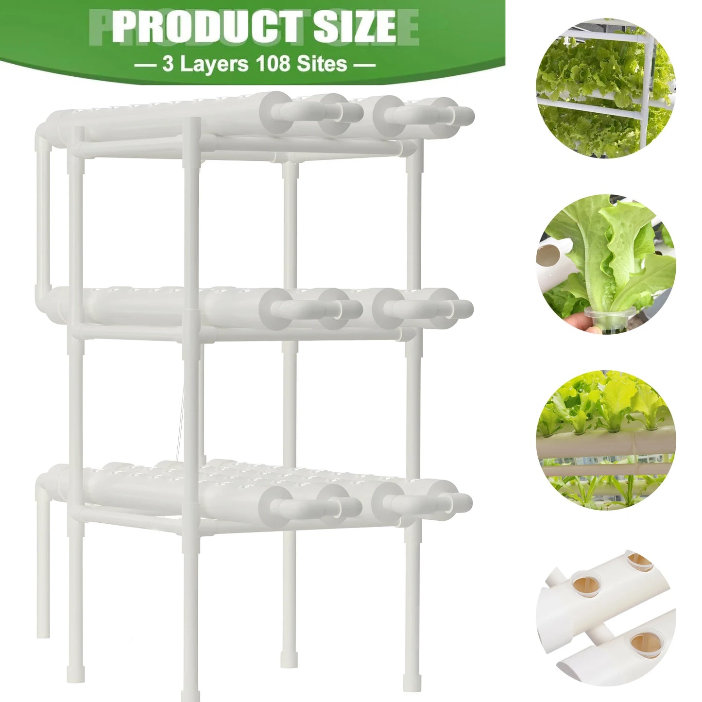 Hydroponic Garden Vegetables and Herbs PVC-Pipe Cultivation Equipment