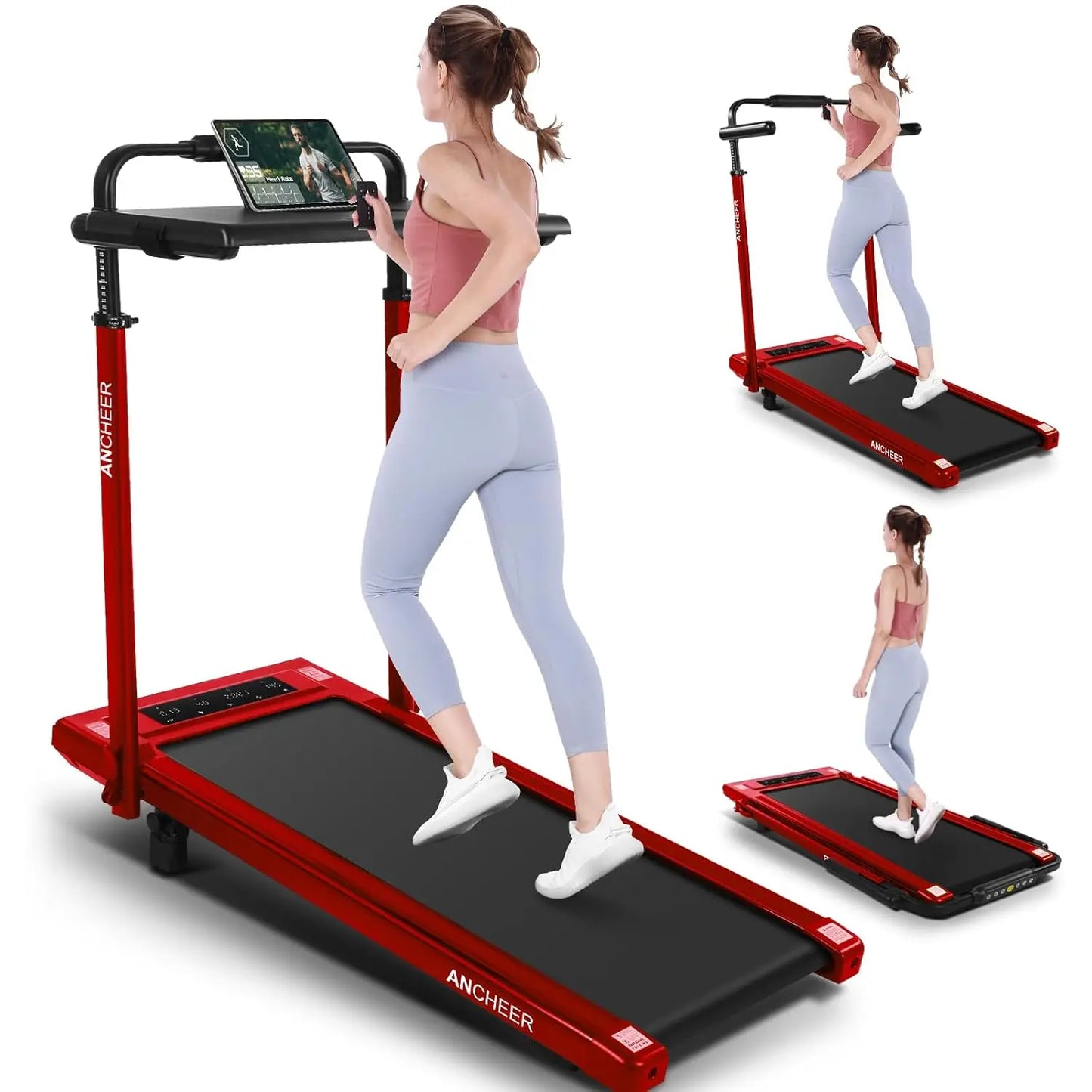 Walking Pad Treadmill with Incline, 3.5HP Portable Foldable Under Desk Treadmill for Home Office Small Spaces with LED