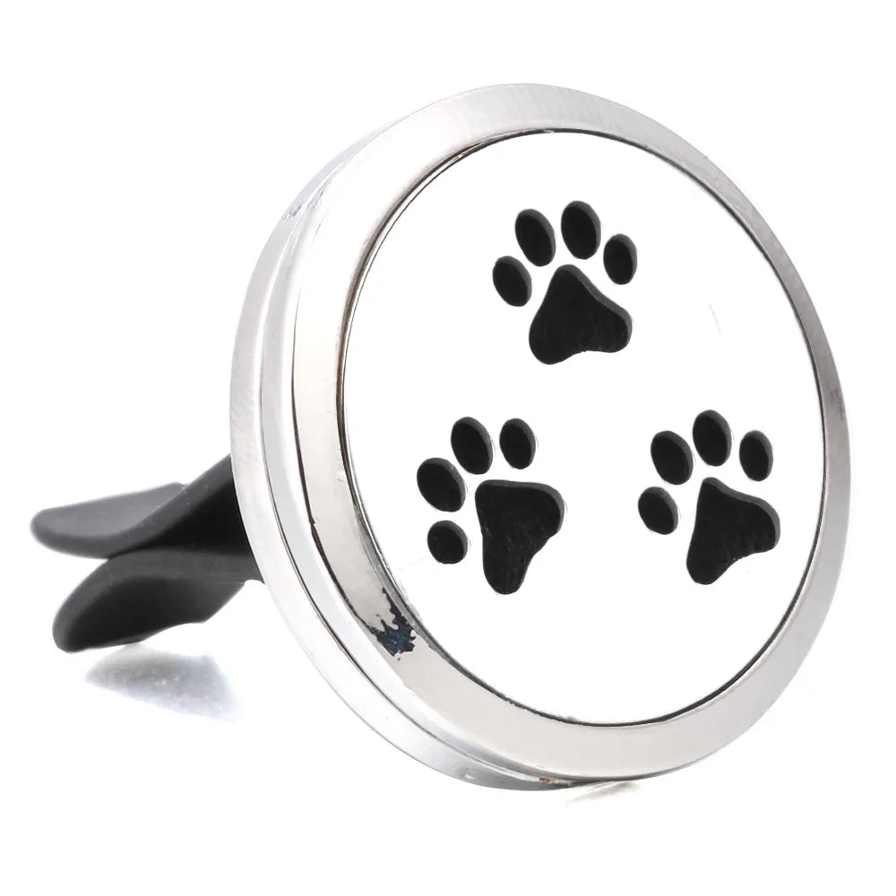 Essential Oil Diffuser Stainless Steel Magnetic Car Air Freshener Vent Clip + 1pcs Pad