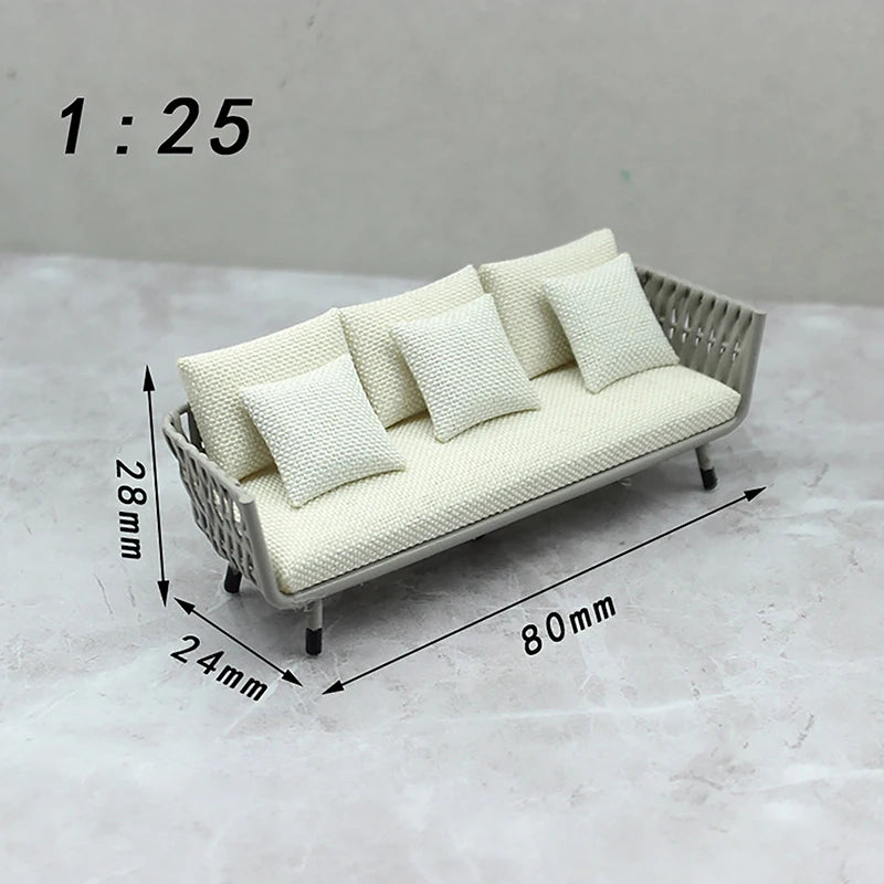 Dollhouse Miniature Furniture, Pretend Play Toy, Sofa Model for Children's Photo Props.