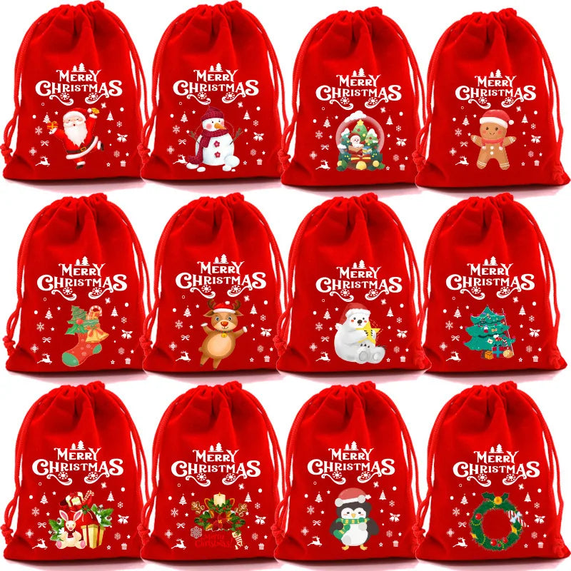 Christmas Gift Bags with Drawstring
