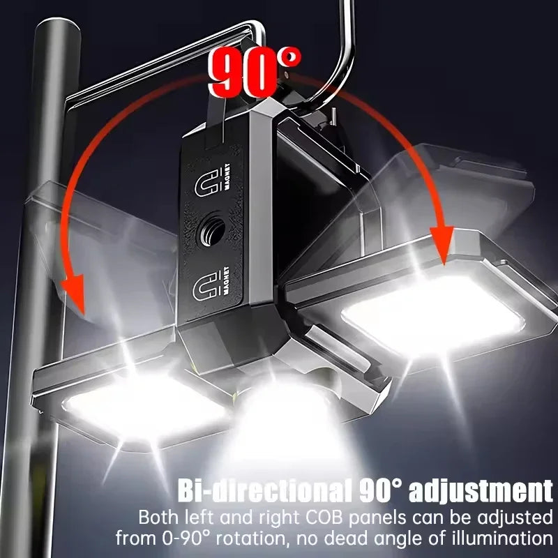 Flashlight Mini Light COB  Light USB Rechargeable Lamp with 90° Foldable Side Lights