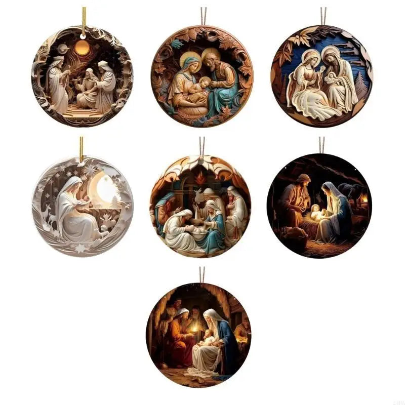 Elegant Acrylic Nativity Ornament Handmade Birth Hanging Ornament Enhancing Christmas
