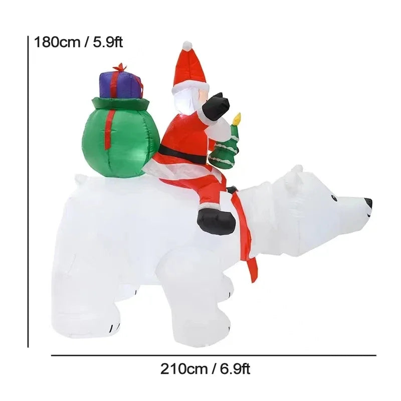 Christmas Inflatable Decoration Toy Built-in LED Lights Inflatable Model Indoor Outdoor Ornament