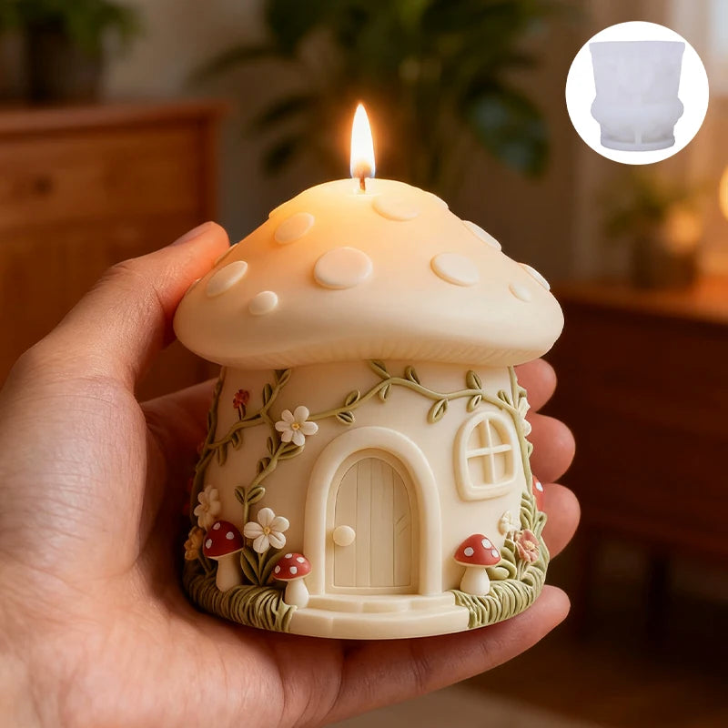 Fantasy mushroom candle mold, reusable DIY candle/resin handmade mold